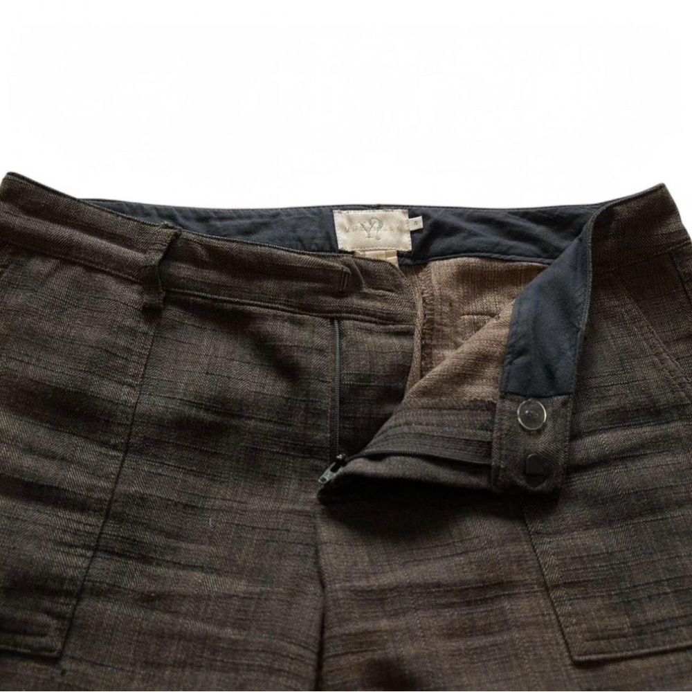 VTG Y2K Brown Cuffed Bermuda Shorts Womens Size 4 Cotton Blend Officecore Preppy - Picture 2 of 5